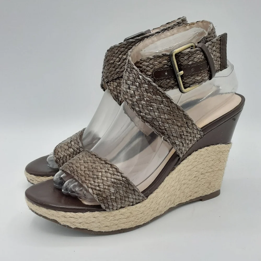 Andrew Geller Mix Espadrille Strappy Wedge Heel